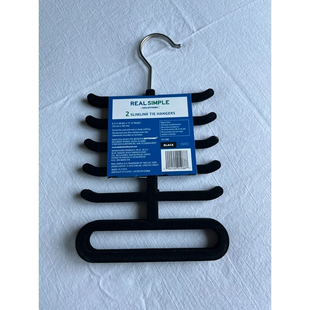 Real Simple Solutions Slim Line Tie Hangers 2-Pack Space Saving Closet Organizer
